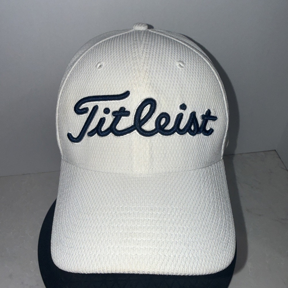 Titleist FJ FootJoy Pro V1 Stretch Fit Golf Hat Cap Fitted Unisex L/XL, White